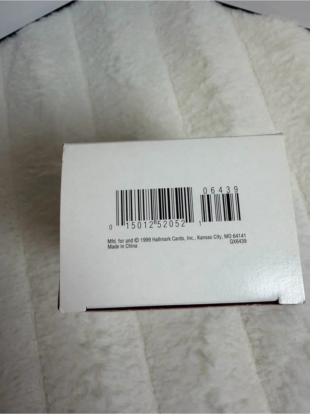 Hallmark White and Black Barcode Box Ornament Packaging